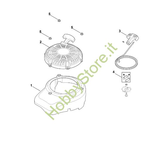 Picture of K - Coperchio ventilatore, dispositivo avviamento XT-800 (XT800-3088)